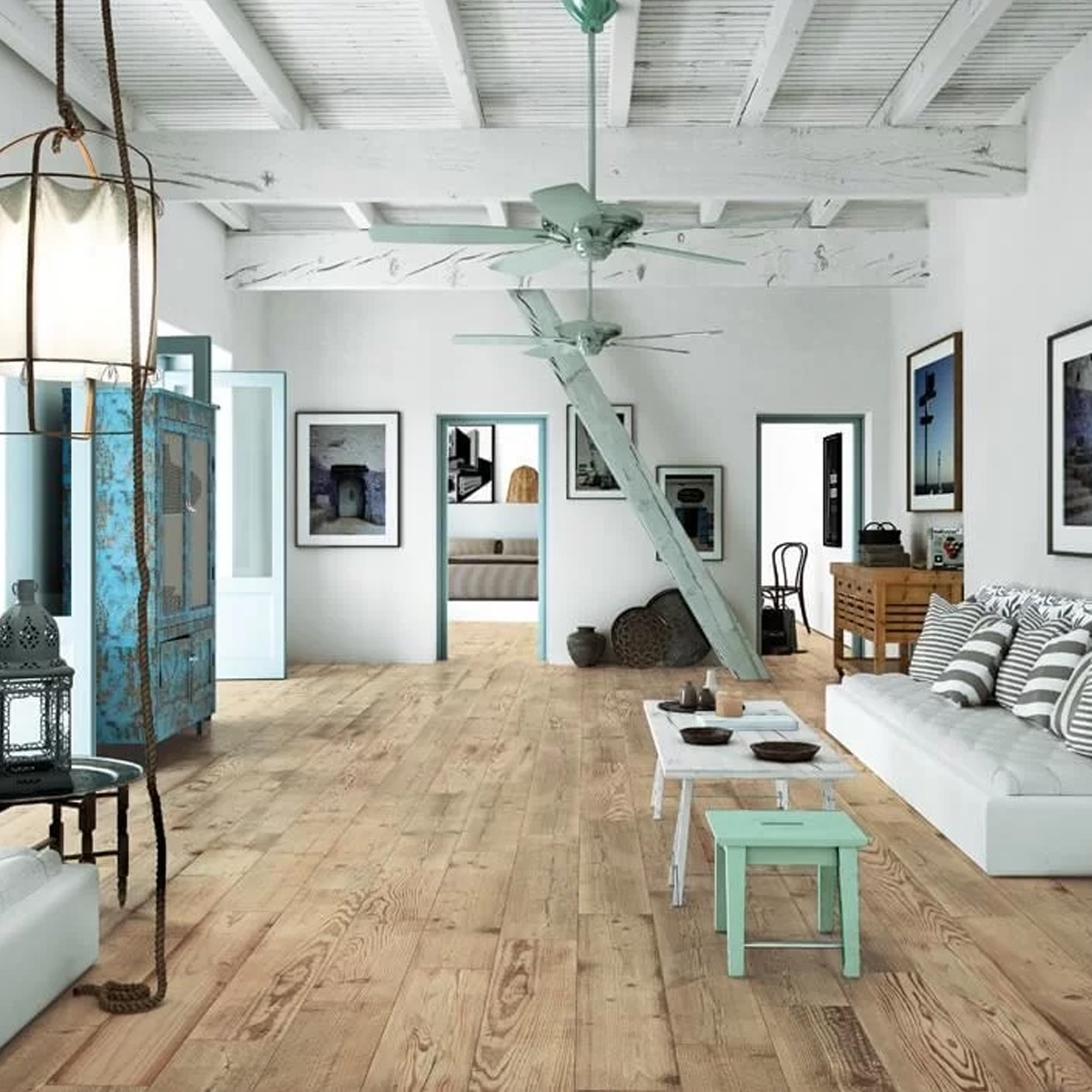 Interior con pavimento Village Natural 20x120