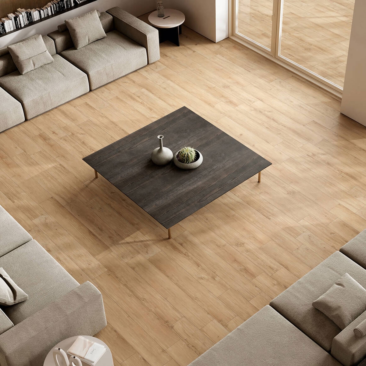 Interior con pavimento Michigan Oak 20x120