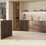 Interior con pavimento y revestimiento Mine Taupe 60x120
