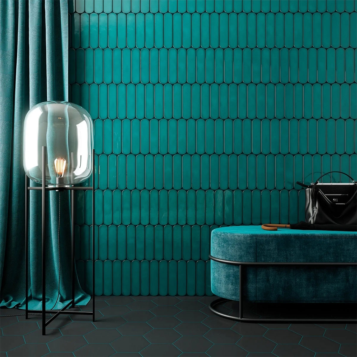 Grace O Teal Gloss 7,5x30 (Box 0,444 m²)