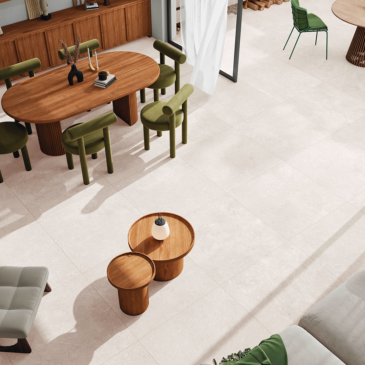 Interior con pavimento Salem Clar Antideslizante 90x90