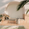 Exterior con pavimento y revestimiento Roots M Sand Antideslizante 11x22 (Caja 0.72m2)