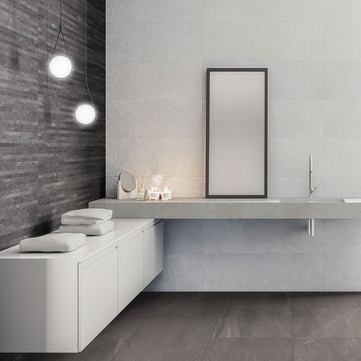 Baño con revestimiento Q Mustang Ebez Black 31x98