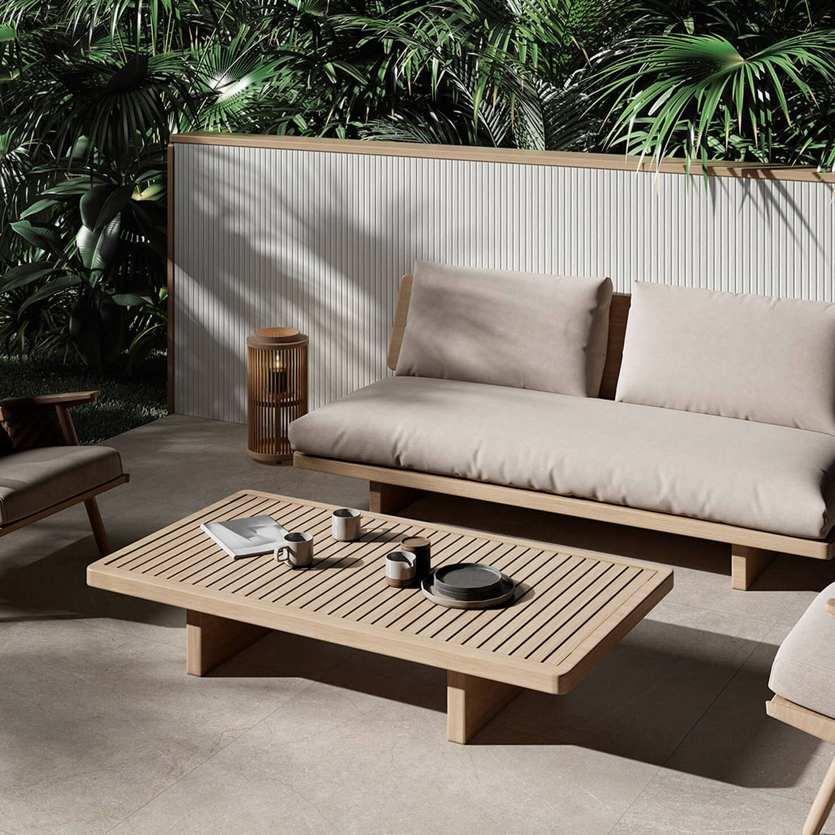 Exterior con revestimiento Osaka White 60x120