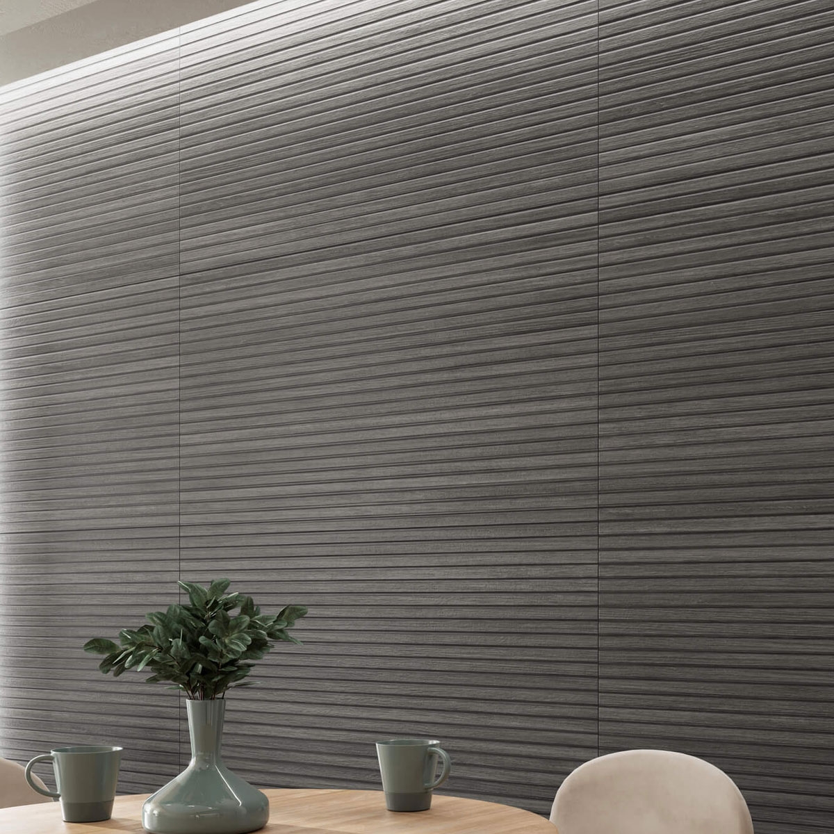Interior con revestimiento Osaka Black 60x120 (Caja 1.44m2)