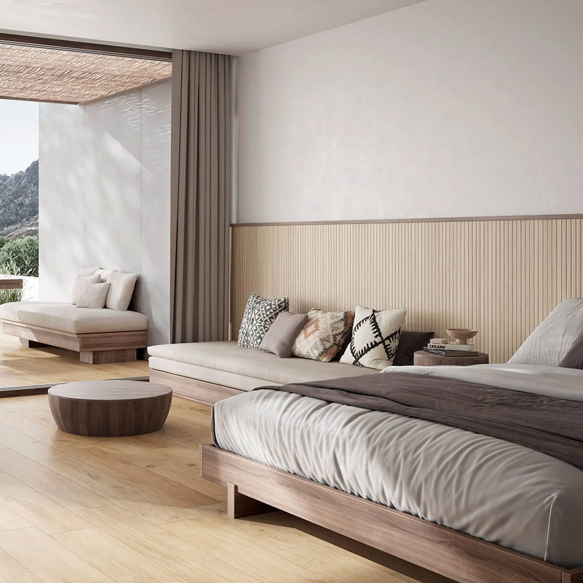 Interior con revestimiento Osaka Maple 60x120 (Caja 1.44m2)