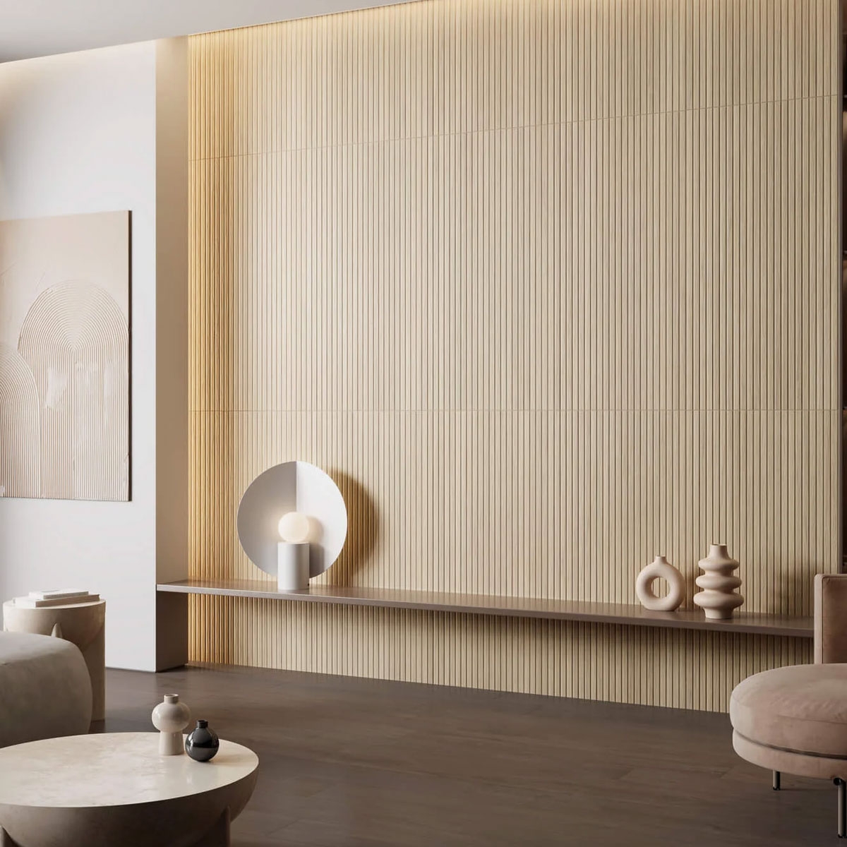 Ambiente con revestimiento Osaka Maple 60x120