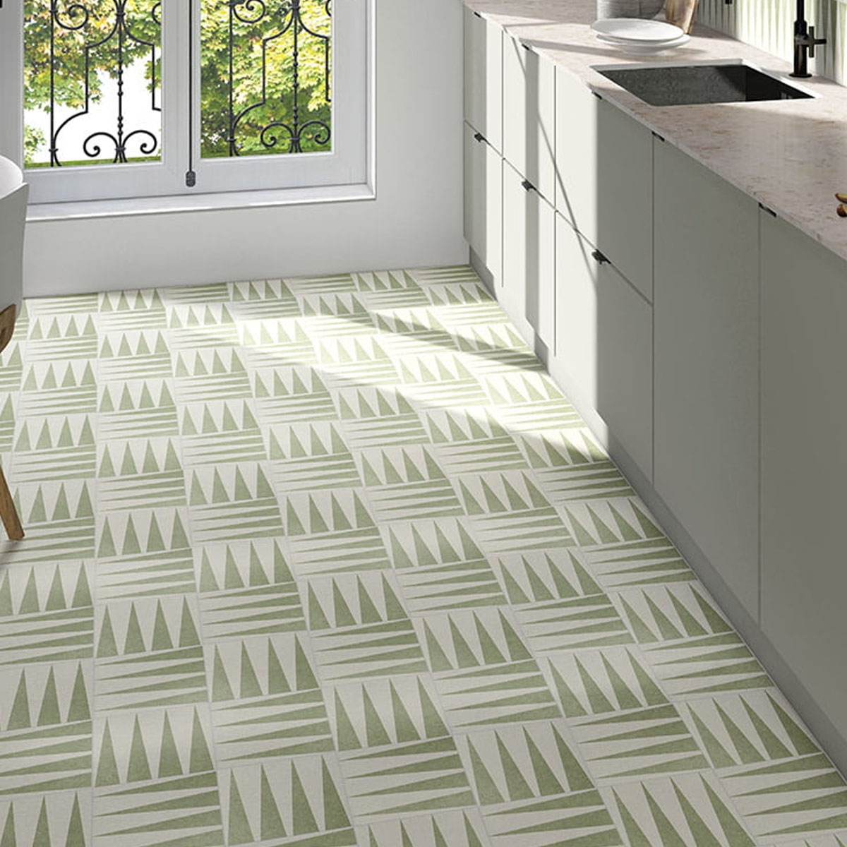 Cocina con Pavimento Green Garden Decor Green Four 20x20