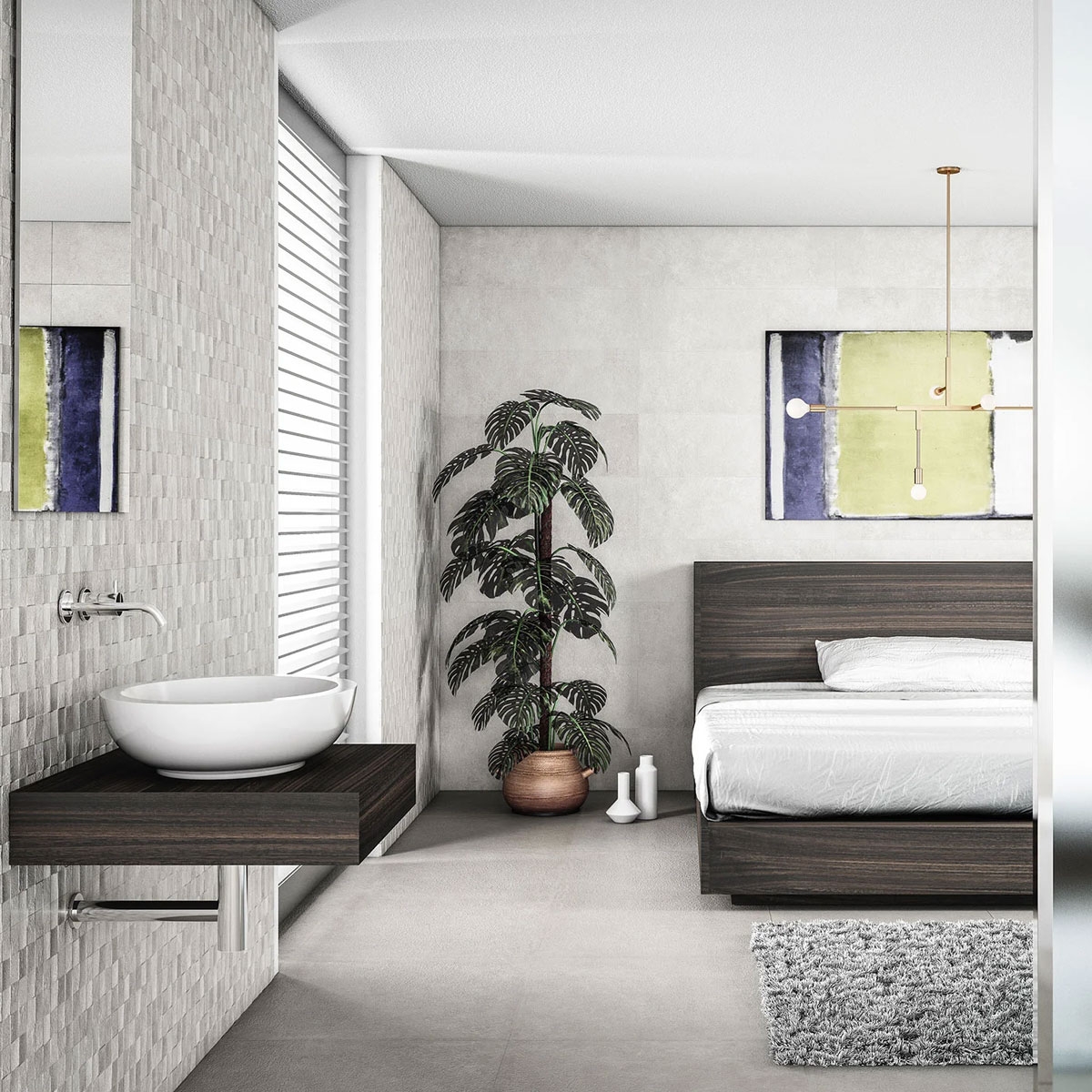 Ambiente con revestimiento Q Scott Ness White 31x98