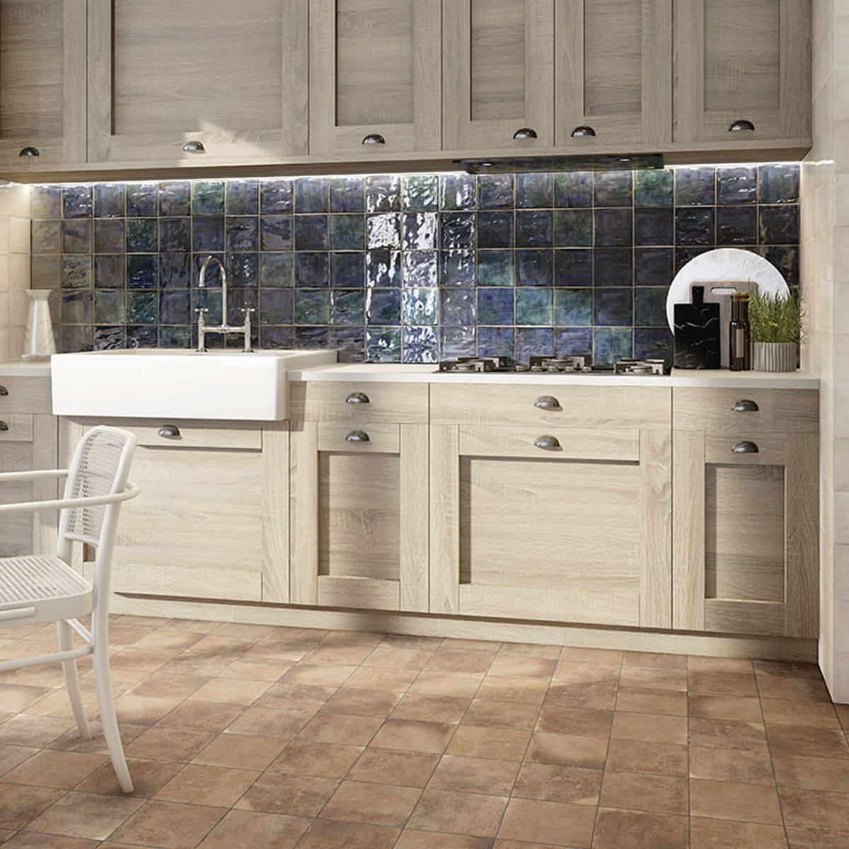 Cocina con Revestimiento Mahon Bahia 15x15