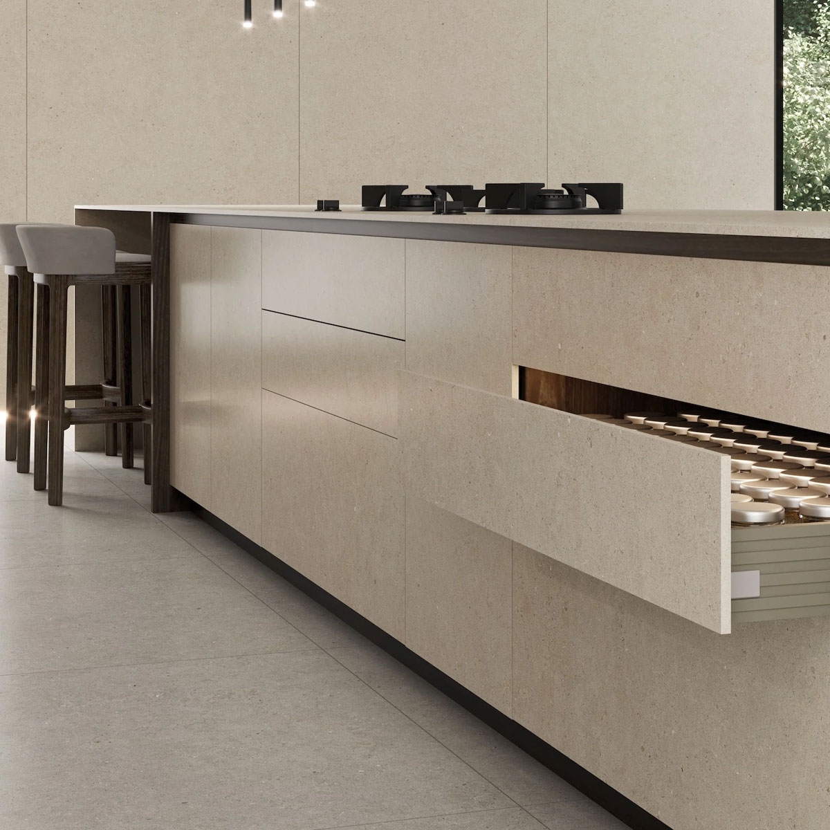 Ambiente con pavimento Somport Light 120x120