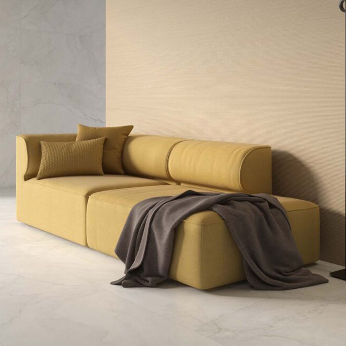 Sala con Pavimento Auris Blanco 60x120