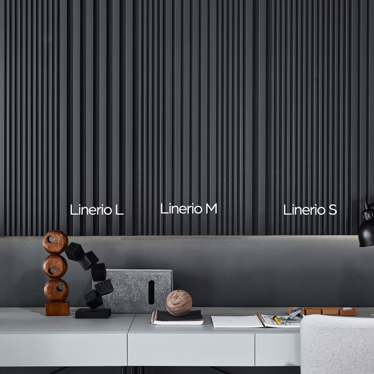 Interior con revestimiento Panel Linerio M-Line Antracita 265x12,2x1,20