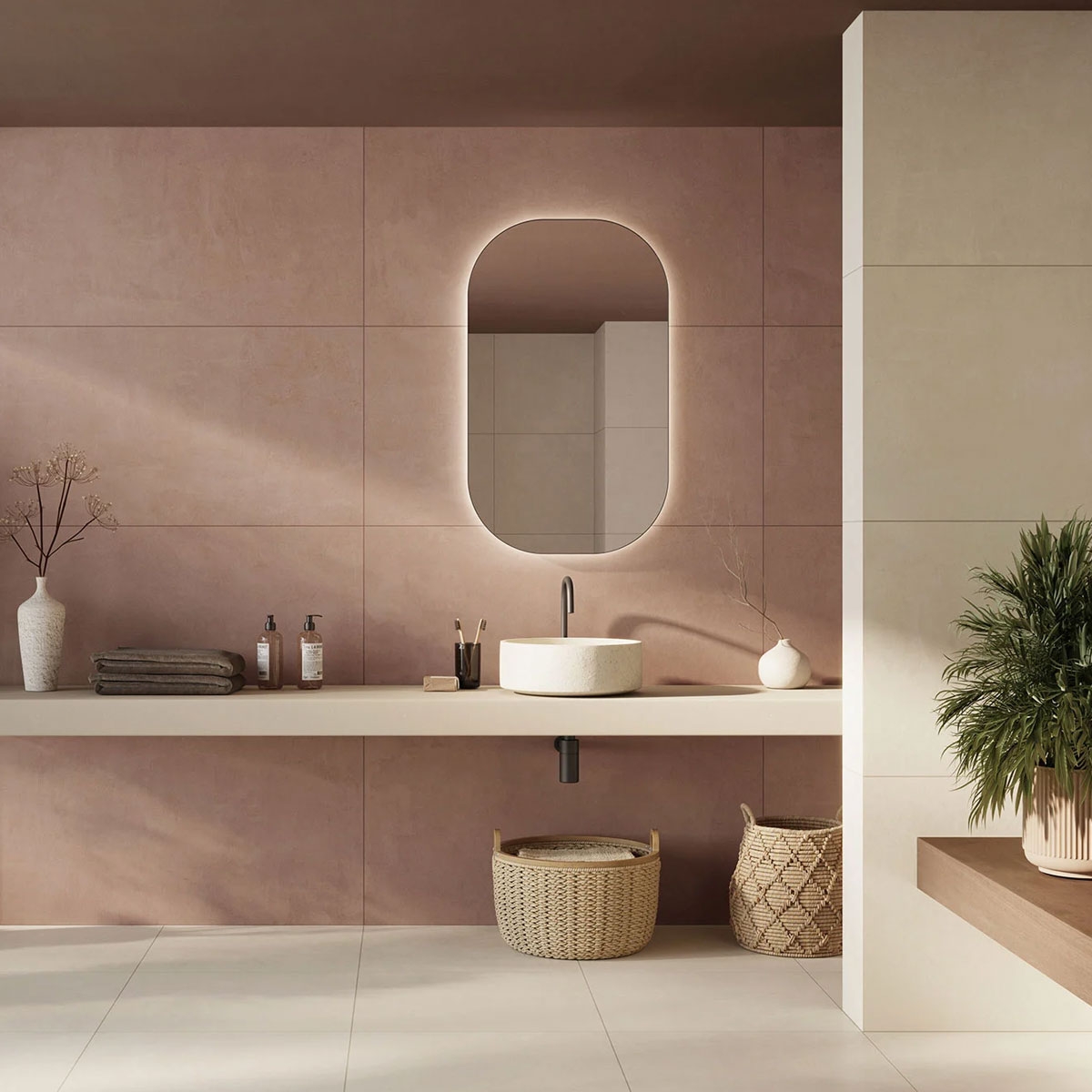 Baño con revestimiento
 Sunset Pottery 60x120