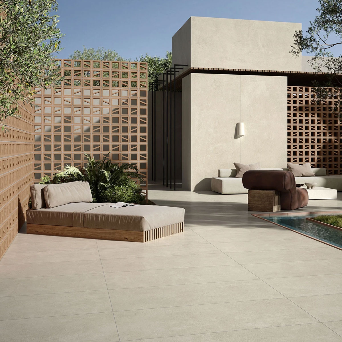 Exterior con pavimento Sunset Desert Antideslizante 120x120