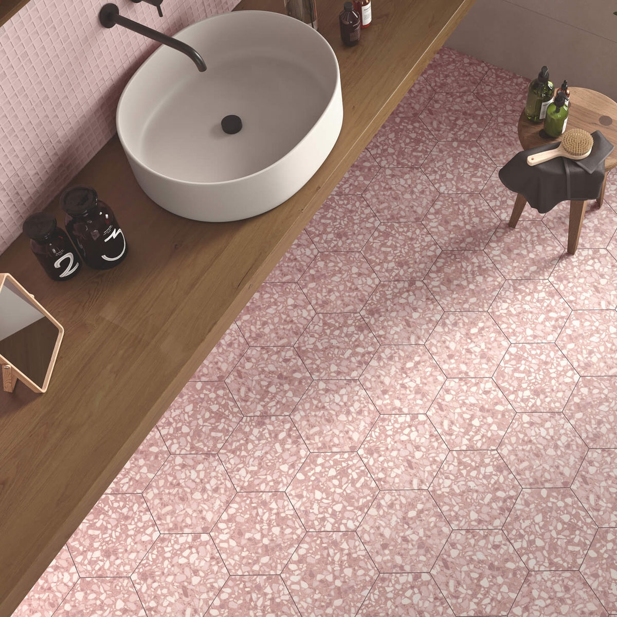 Terazzo Rose Mat 23x27 (Boîte de 0,75 m2)