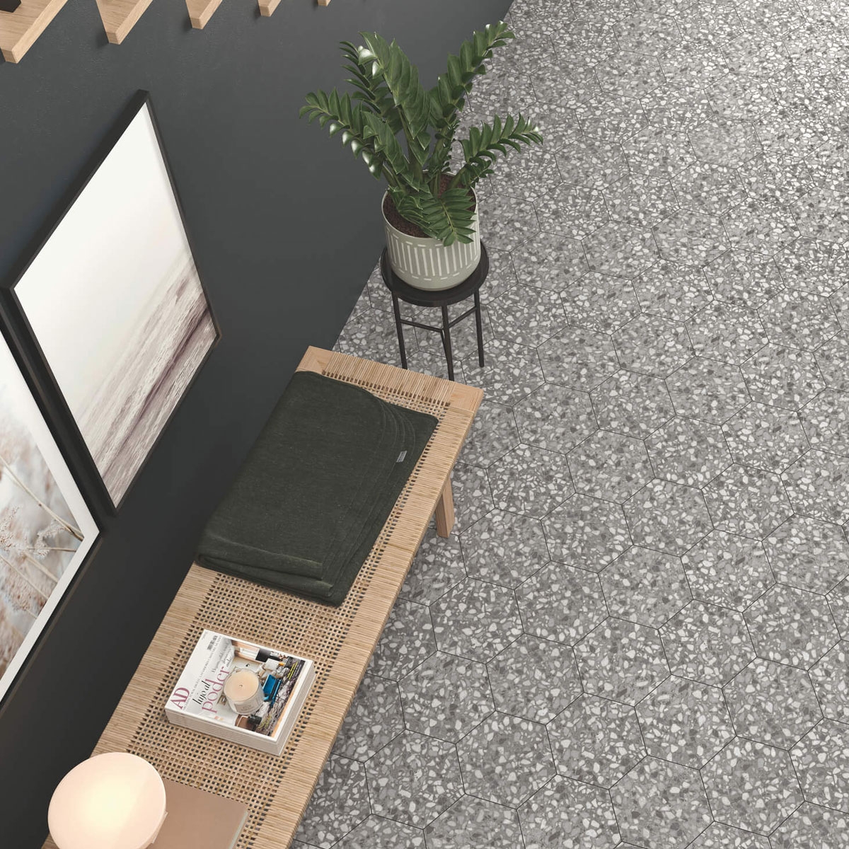 Terazzo Grey Mat 23x27 (Boîte de 0.75 m2)