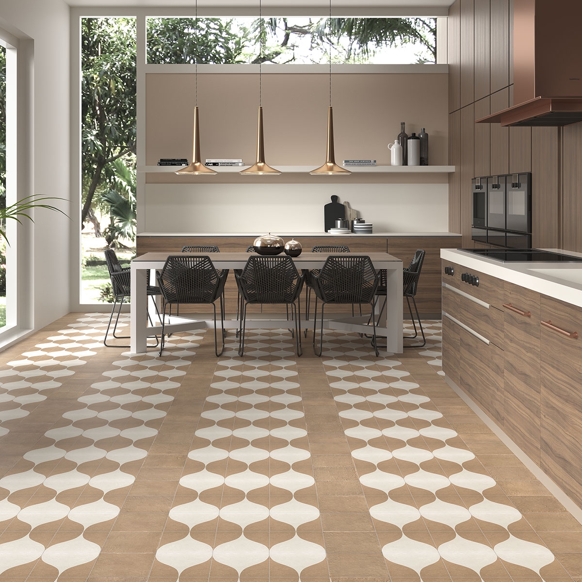 Interior con pavimento Canem Terra Canem Season 20x20