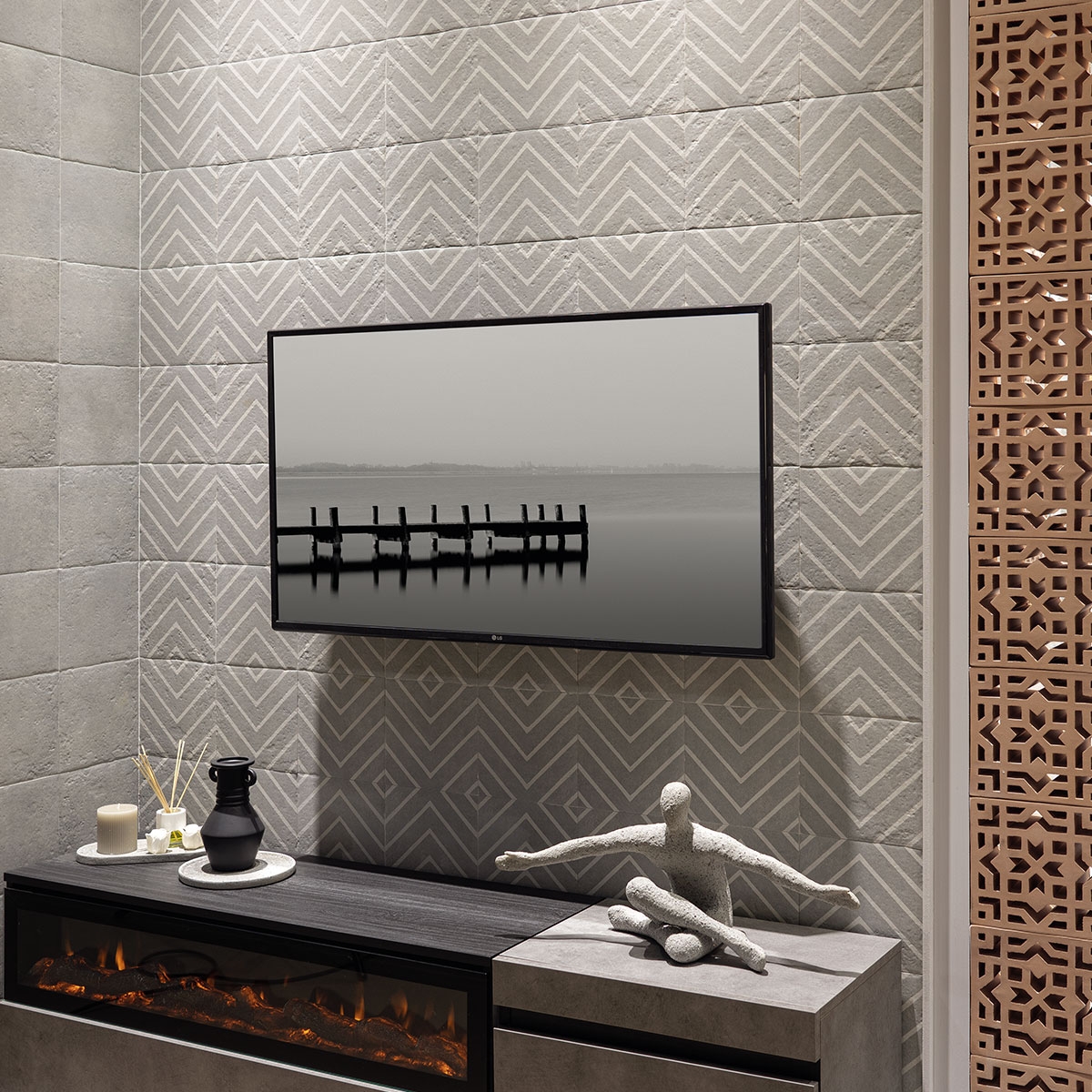 Interior con revestimiento Grey Neutral Decor Grey One 20x20