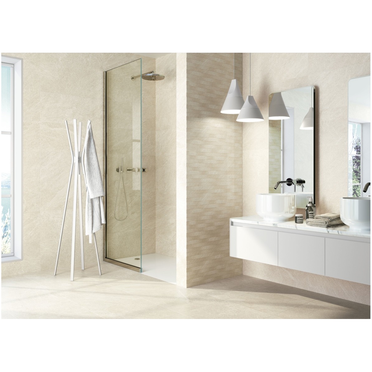8201 Beige Series by Porcelanitedos - Revestimentos grandes para casa de banho