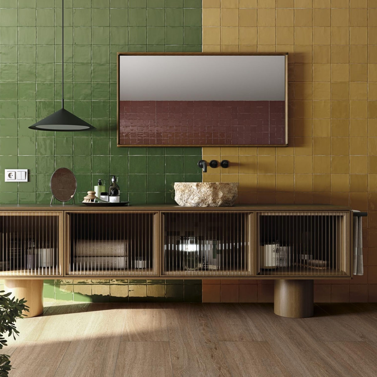 Interior con Revestimiento Artis Ocher 13x13