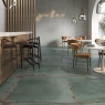Restaurante con Pavimento Galio Turquesa 120x120 cm