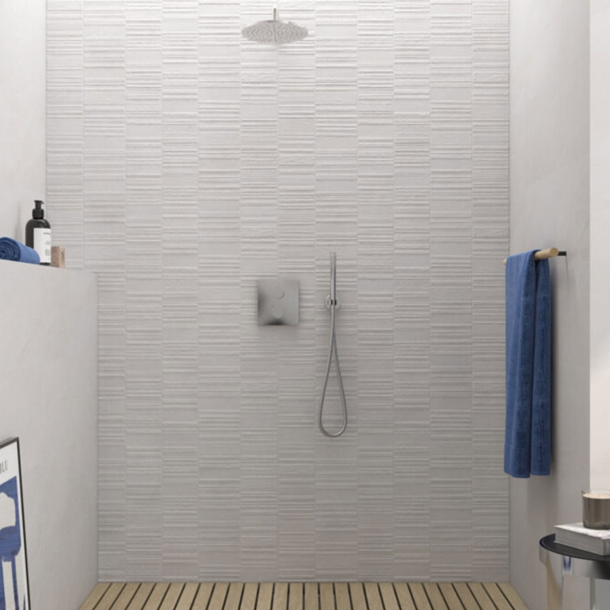 Baño con Revestimiento Lavica P.B. Blanco Rlv 30x90 cm