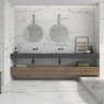 Baño con Pavimento Luxor Blanco 30x90 cm