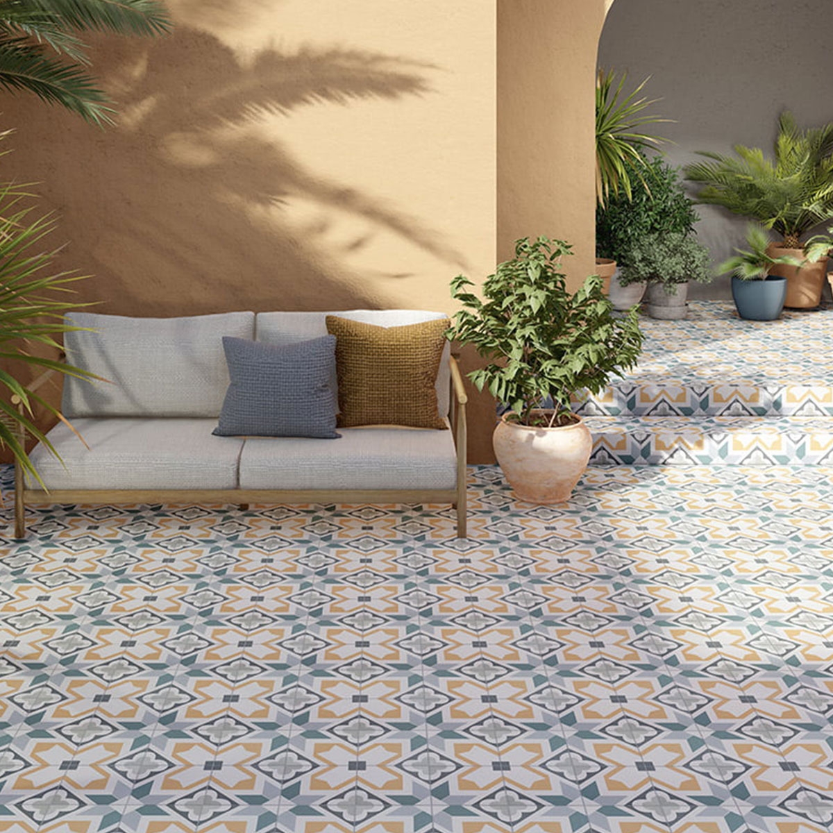 Exterior con pavimento Normandy Herve 20x20