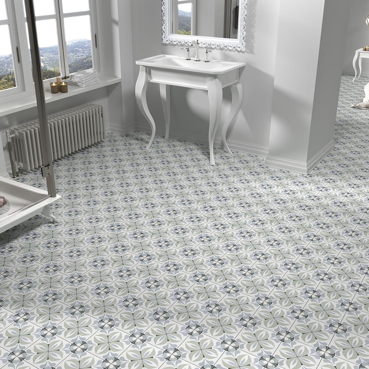 Baño con pavimento Normandy Caen 20x20