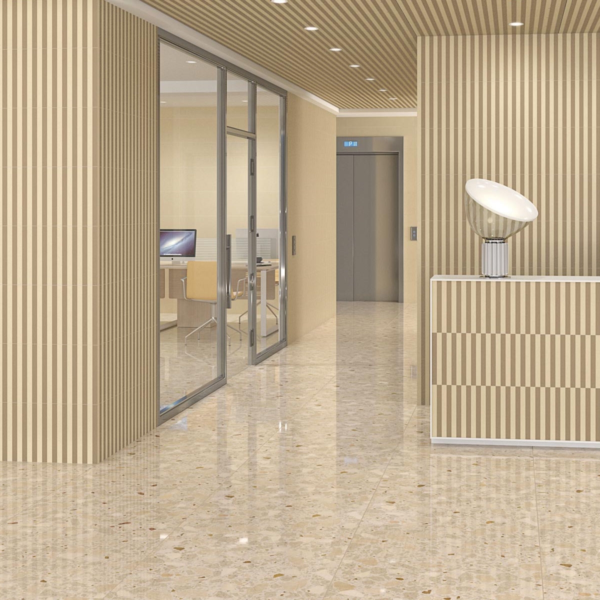 Interior con Revestimiento Zouk-R Mostaza Oro Viejo 32x99 (Caja 1.58 m2)