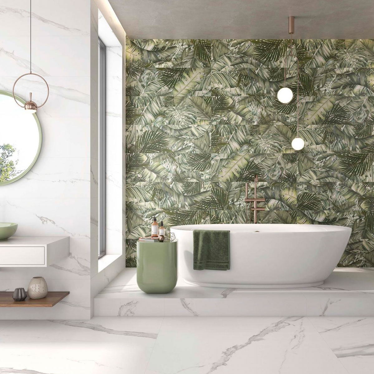 Baño con revestimiento Cellini Mate 33,3x100