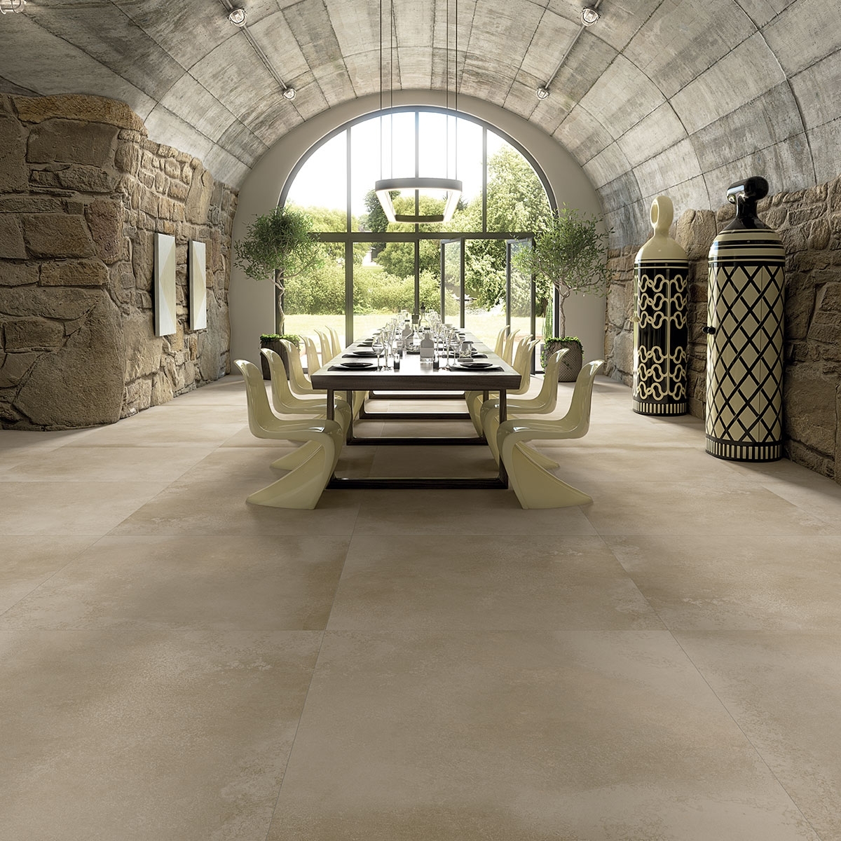 Interior con Pavimento Yuri-R Arena 117.5x117.5