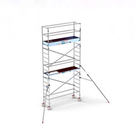Tour Mobile Échafaudage Pro 75x250 cm - hauteur de travail de 6,20 m