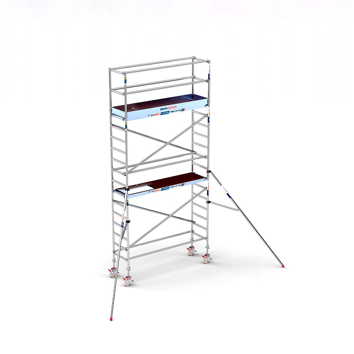 Torre Andamio Móvil Pro 75x250 cm - 6,20 m de altura de trabajo
