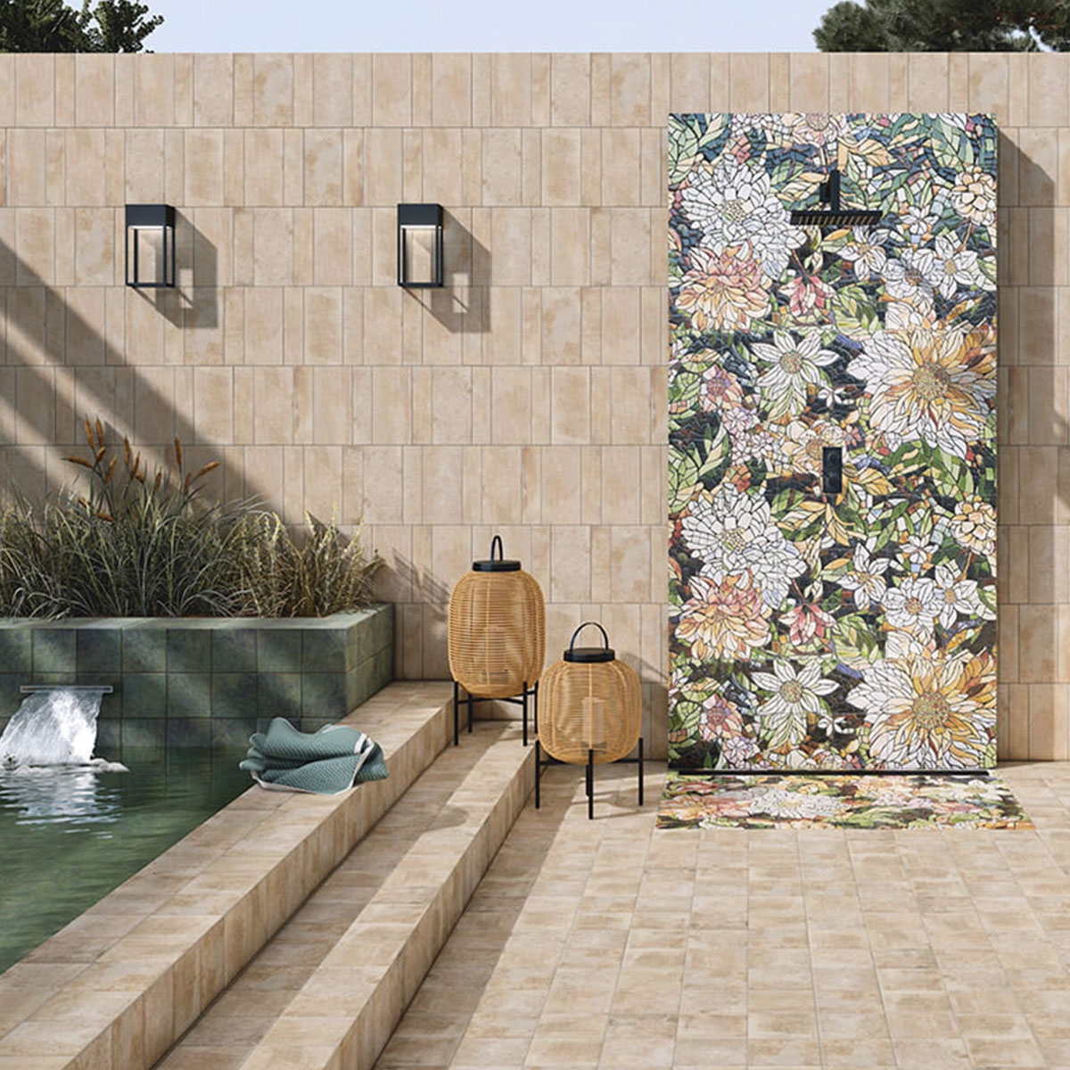 Exterior con pavimento y revestimiento Mural Sinfonia 20x20