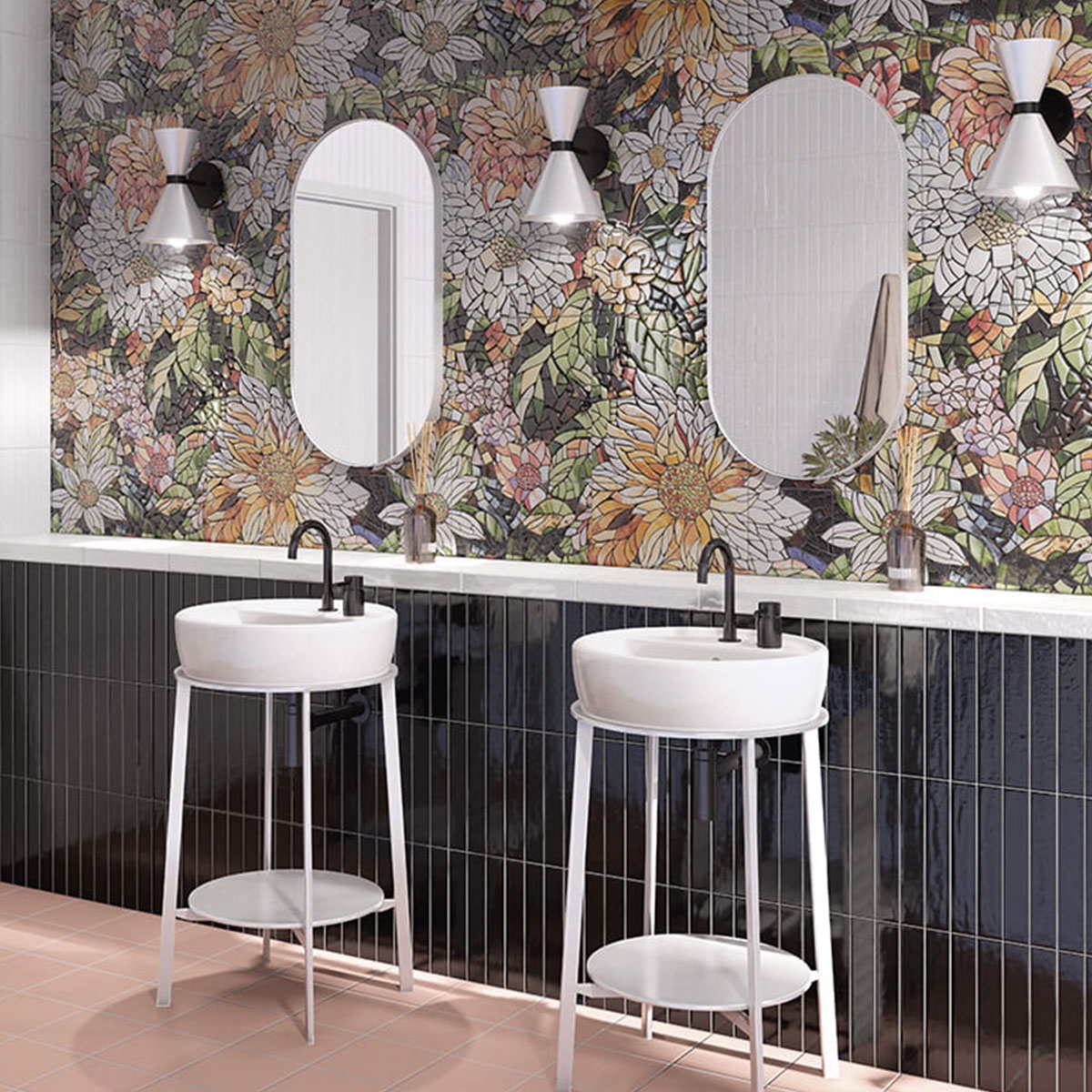Baño con revestimiento Mural Sinfonia 20x20