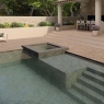 Exterior con pavimento y revestimiento Lagoon Green 15x15
