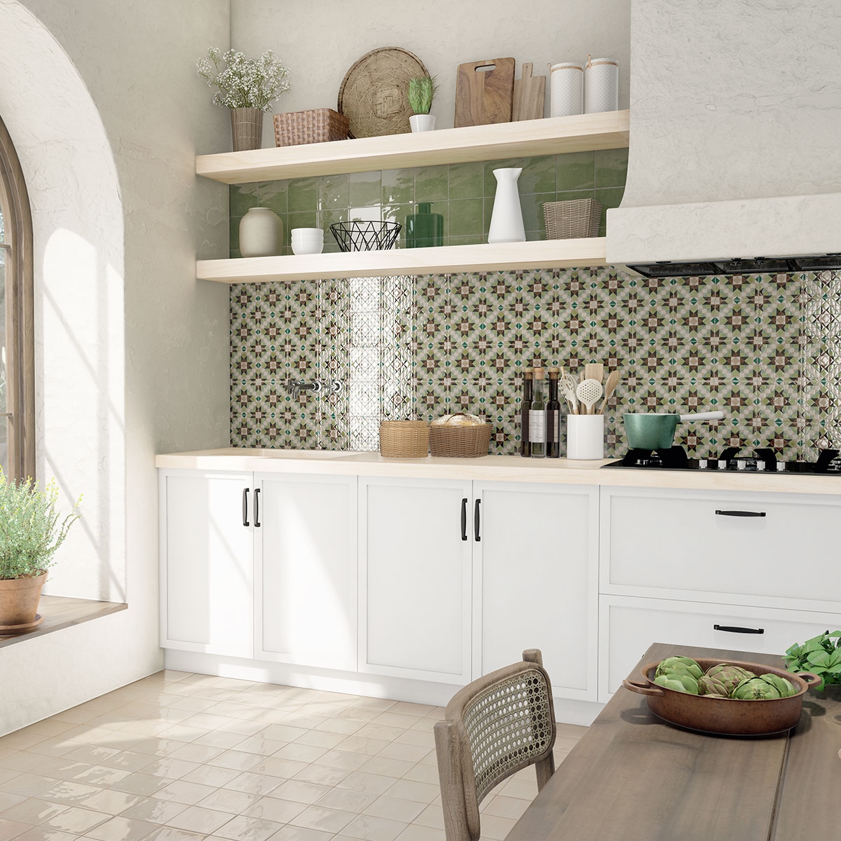 Interior con revestimiento Marrakech Jade 15x15 (Caja 0.5m2)