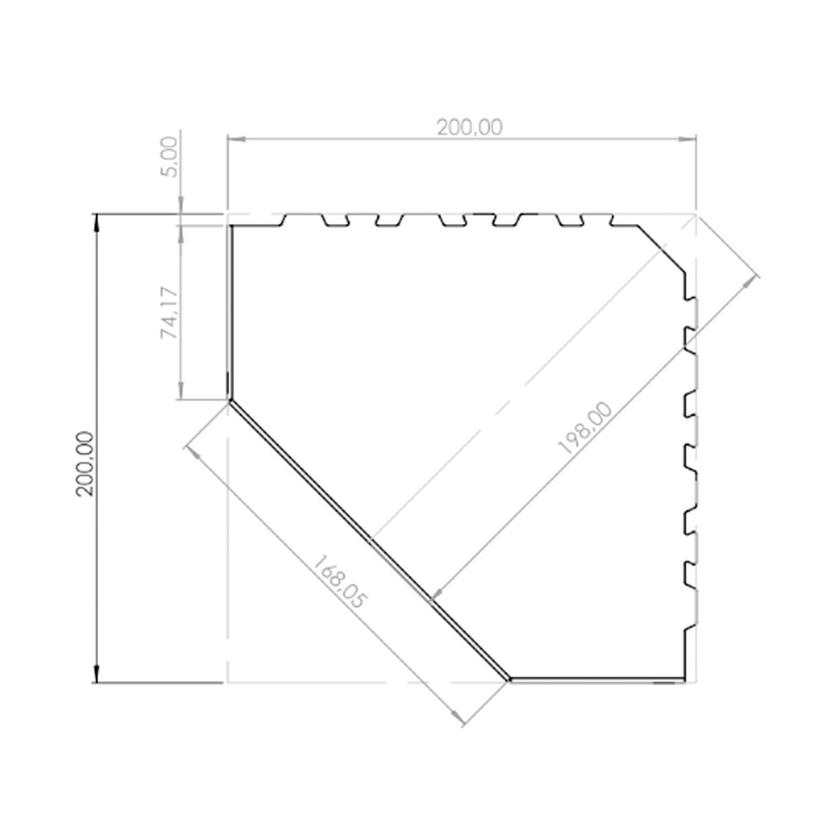 Medidas del Estantes de Ducha Trapezoidal Beat