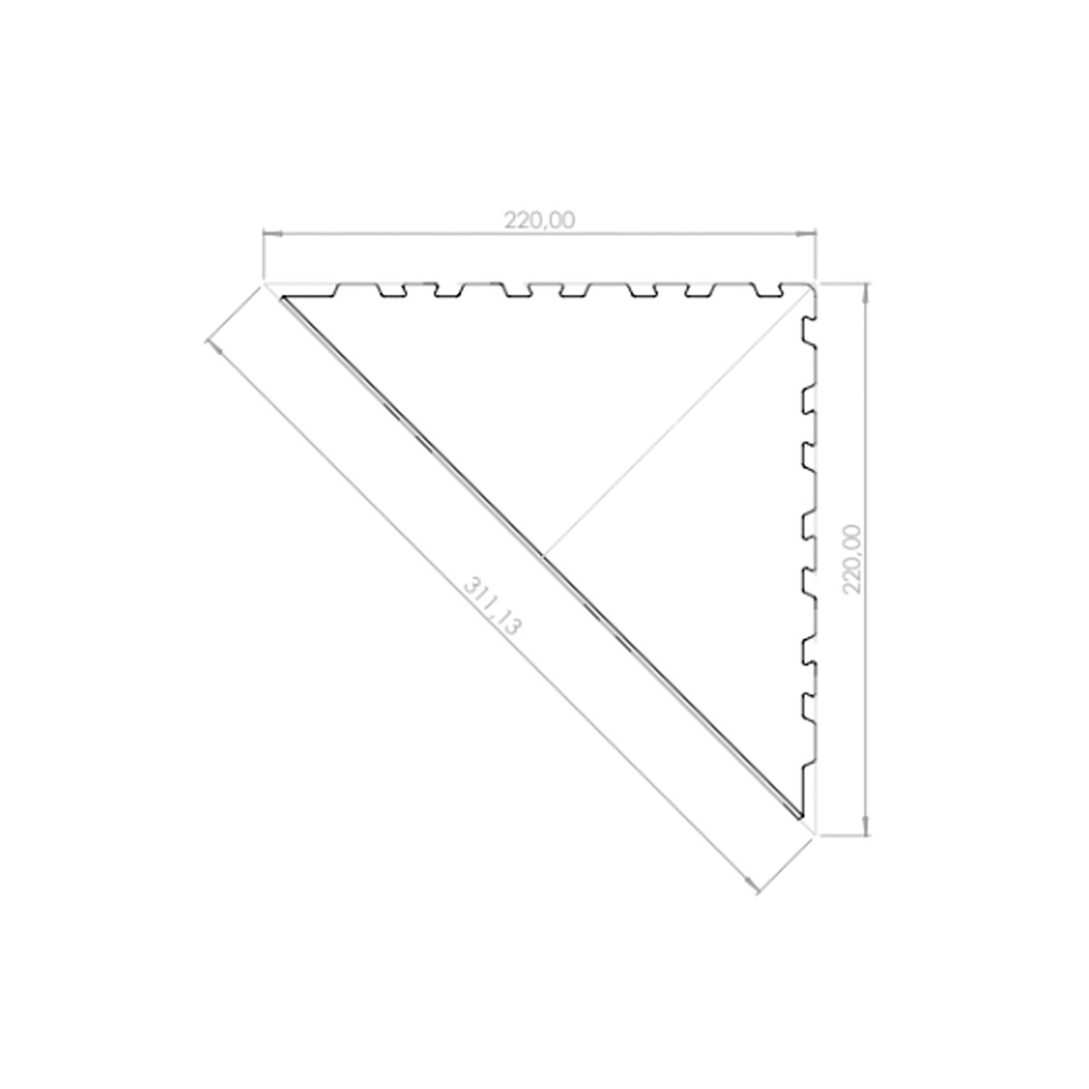 Medidas del Estante de Ducha Triangular Beat