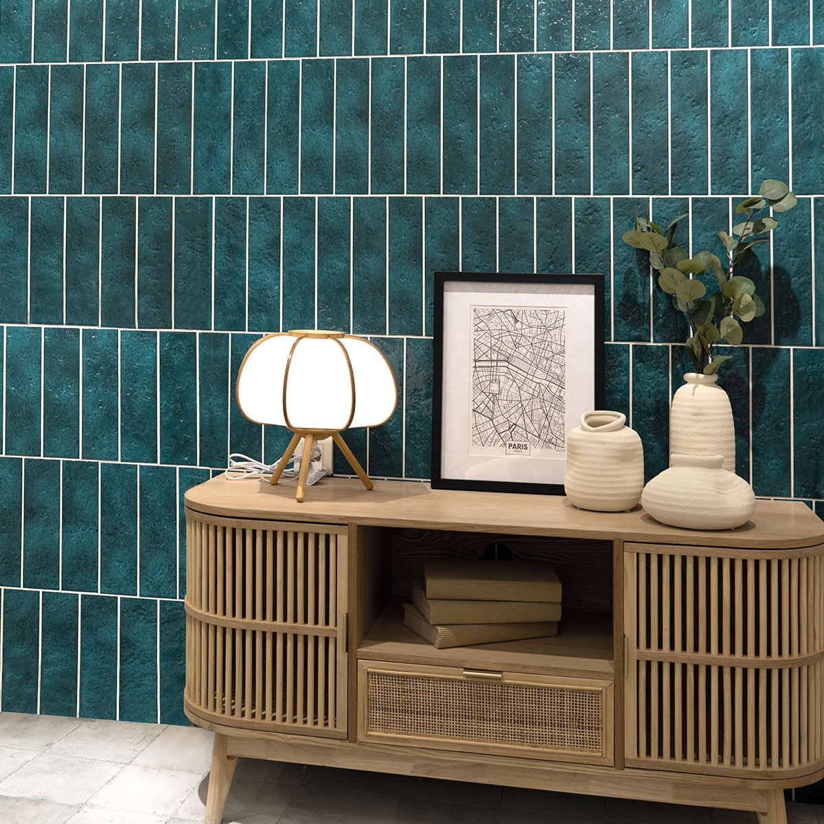 Interior con revestimiento Amalfi Smeraldo 7.5x30