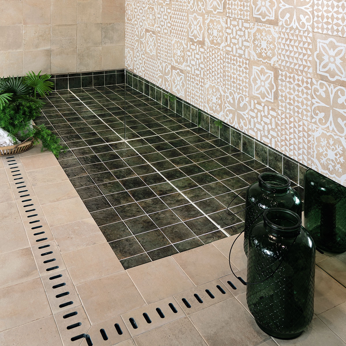 Ambiente con revestimiento Oasis Green 15x15 (Caja 0.50m2)