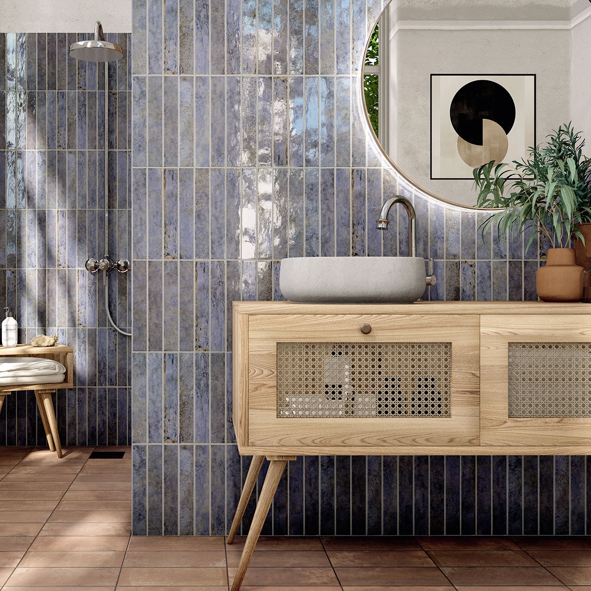 Baño con revestimiento Tampa Blue 5x30 (Caja 0.51m2)