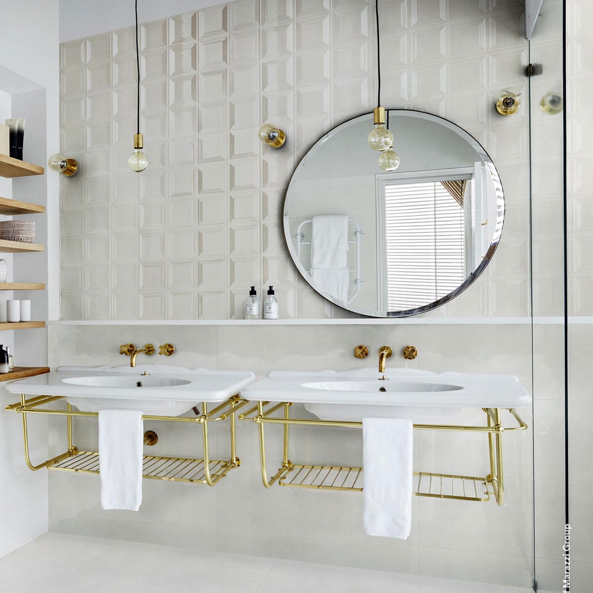 Baño de Revestimiento Bliss Square 3D Cream 30x90