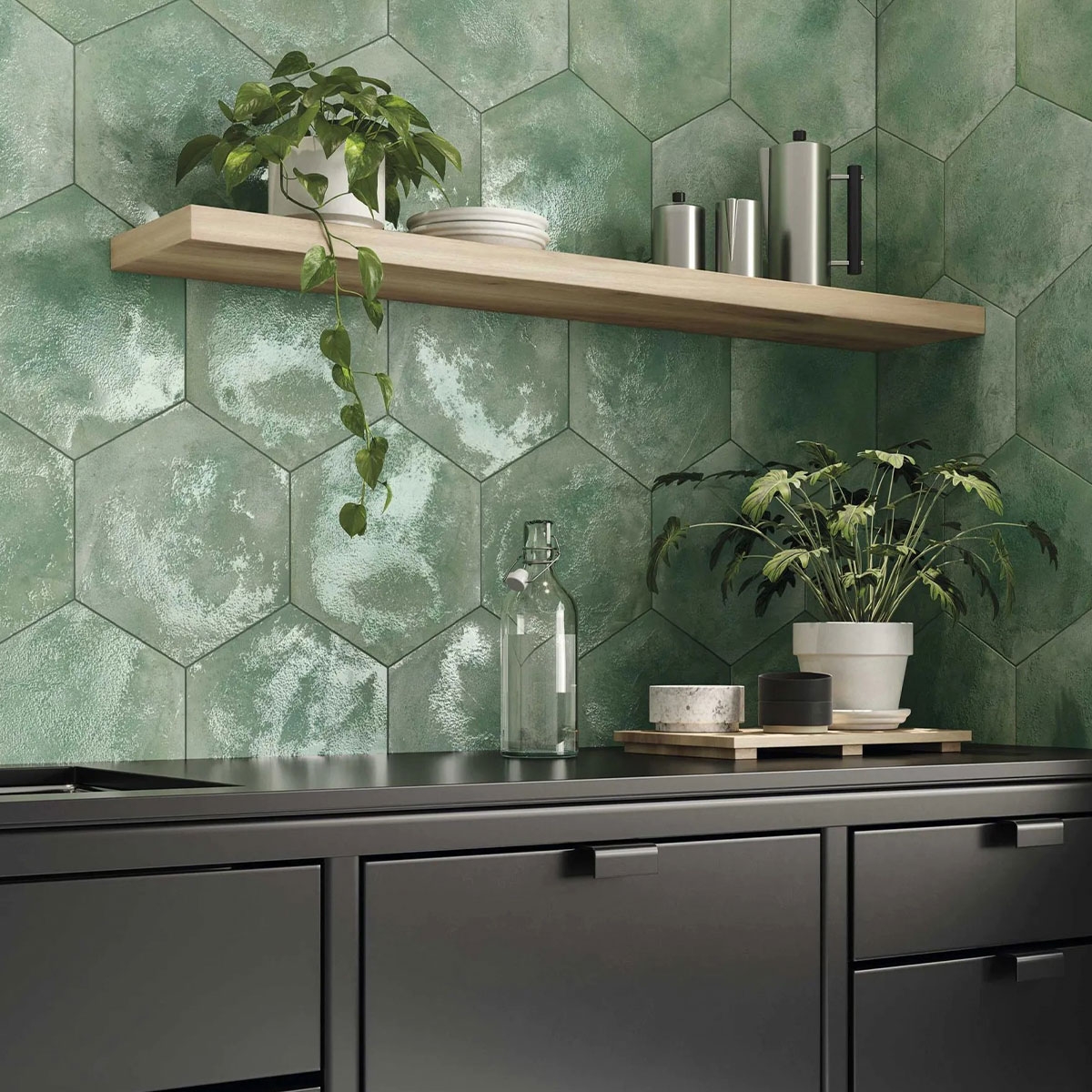 Cocina con Revestimiento Craft Jungle 28.5x33