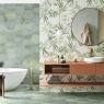 Baño con Revestimiento y Pavimento Oasis Aquamarine 28.5x33