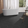 Baño con pavimento Opal Negro 28.5x33 (Caja 1m2)