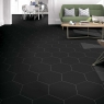 Sala con pavimento Opal Negro 28.5x33