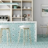 Interior con Revestimiento y Pavimento  Osaka Aqua 28.5x33